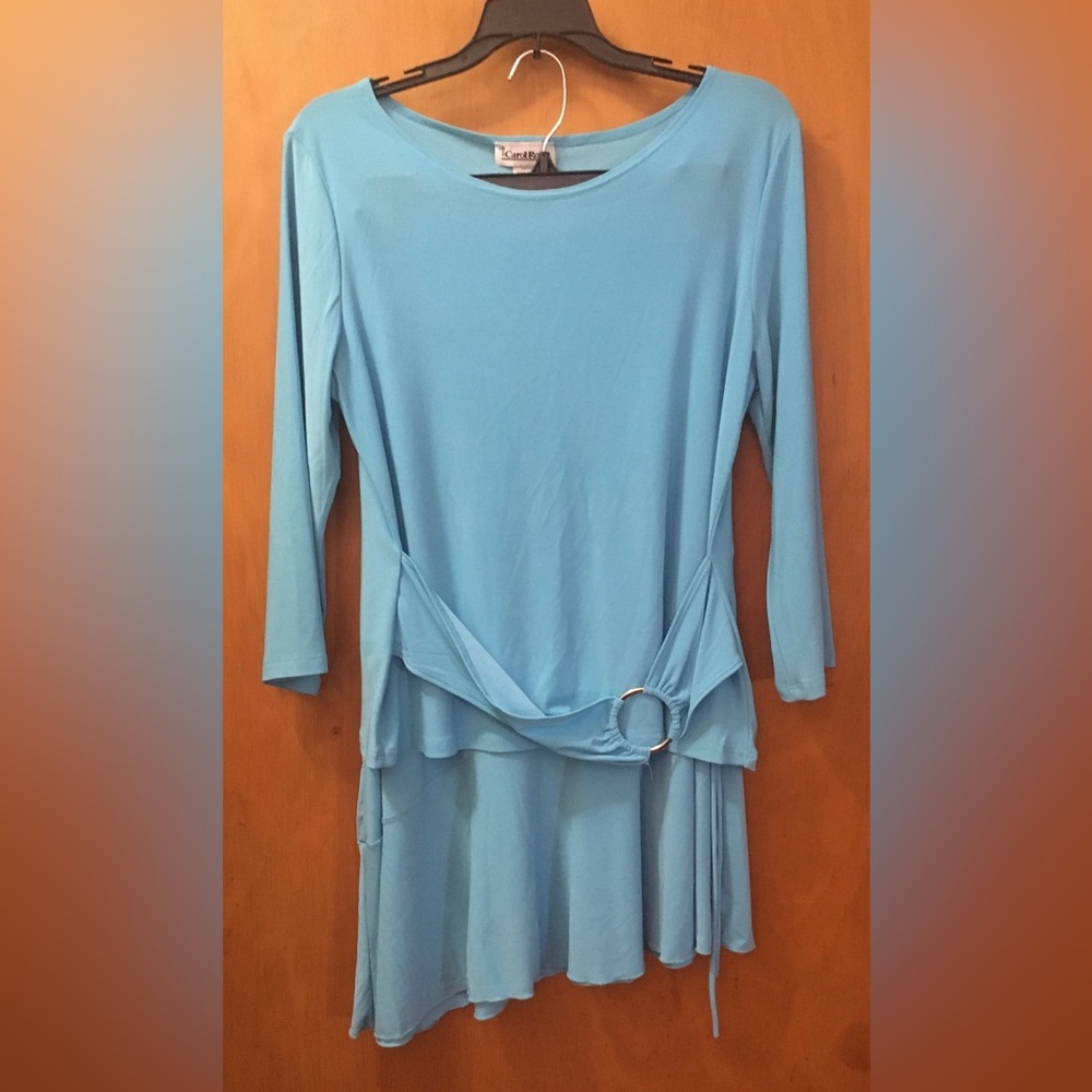 2-Piece Blue 3/4 Sleeve Top with matching skirt